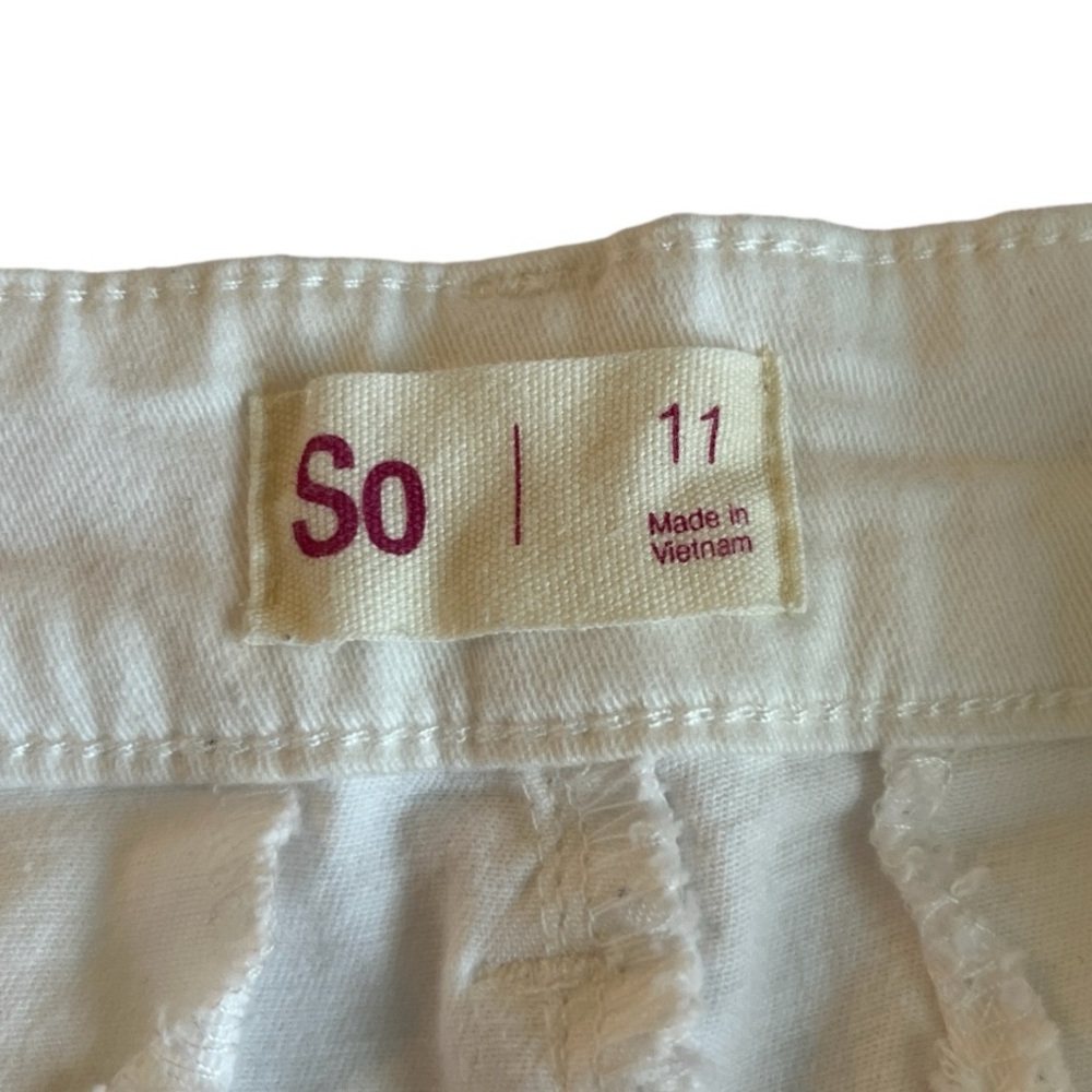 SO Shorts Favorite Midi Low Rise White Stretch Juniors 11 - Picture 5 of 10